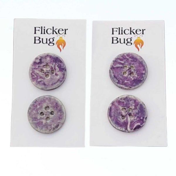 Mottled Purple Porcelain Buttons