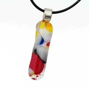 Colourful Long Vertical Oval Glass Pendant | Carnival Collection