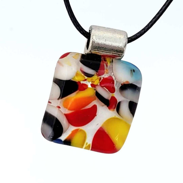 Colourful Square Glass Pendant | Carnival Collection