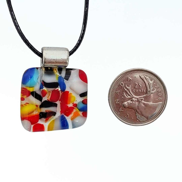 Colourful Square Glass Pendant | Carnival Collection