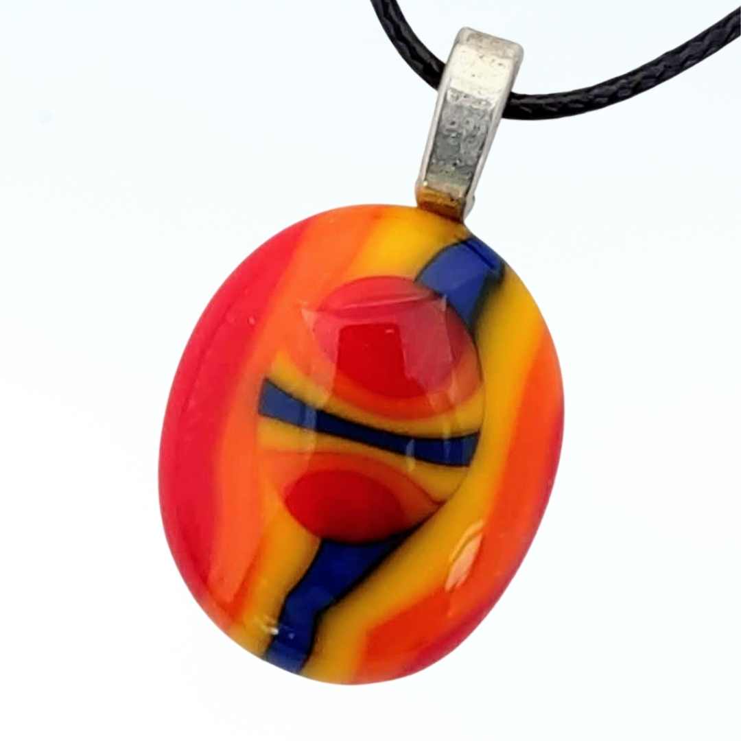 Colourful Oval Glass Pendant | Carnival Collection