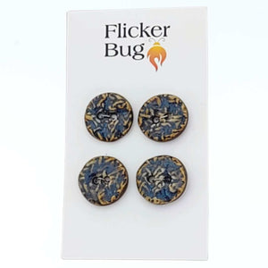 Blue/Brown Porcelain Yarn Buttons | Knit Textured