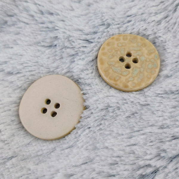 Cream Porcelain Yarn Buttons | Dimpled Textured