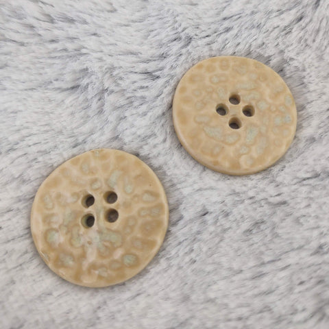 Cream Porcelain Yarn Buttons | Dimpled Textured