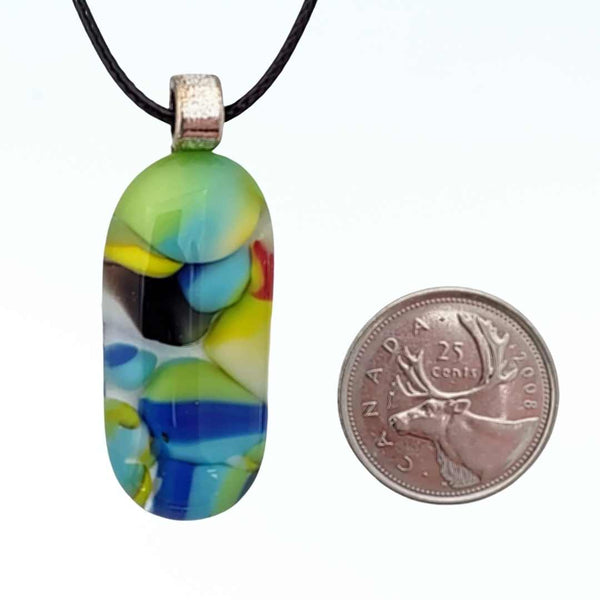 Vertical Oval Glass Pendant | Rain Forest Collection