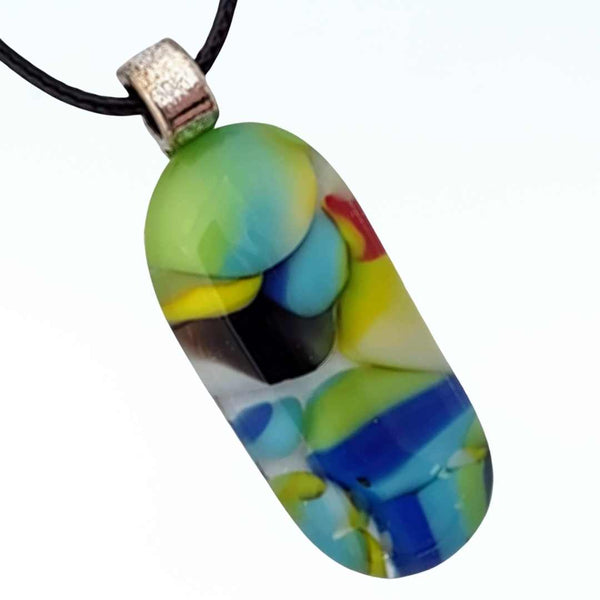 Vertical Oval Glass Pendant | Rain Forest Collection
